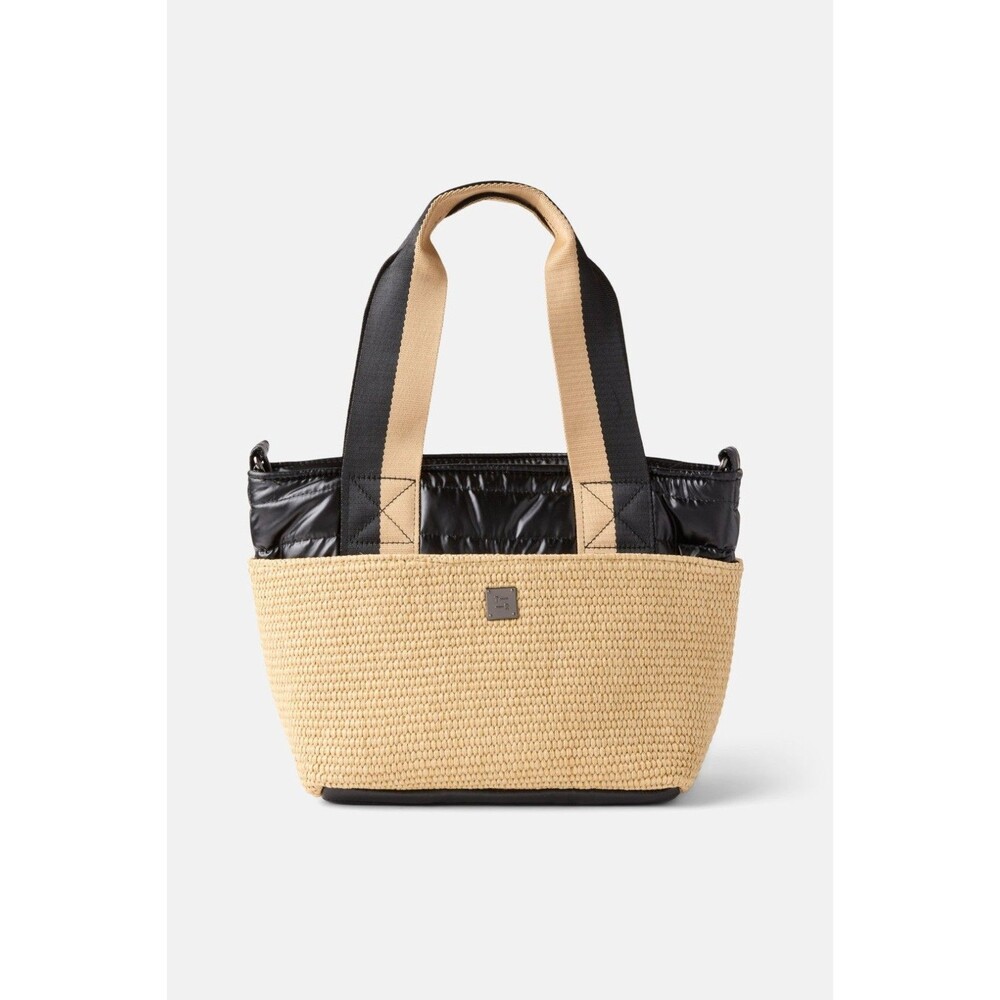 Think Royln Highline Tote Bag Dune Raffia Pearl Black Quilted Puffer Crossbody
